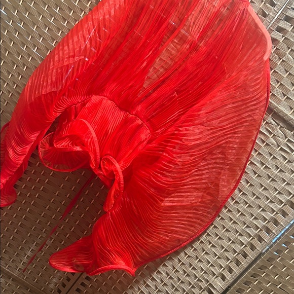 WynneLayers Red Pleated Draped Cape Jacket - Picture 8 of 8